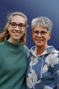 Young woman and her mother with colour coordinated clothing Royalty Free Stock Photo