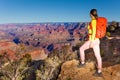 Young woman hiker in Grand canyon Royalty Free Stock Photo