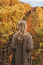 Autumn portrait of beautiful woman with blond hair Royalty Free Stock Photo