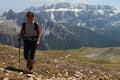 Young woman hiking in the mountains