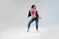 Young woman hip hop dancer, in the Studio on a Royalty Free Stock Photo