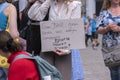 Young Woman Holding Billboard At The Student Demonstration From The Not My Fault At Amsterdam The Netherlands 11-6-2022 Royalty Free Stock Photo