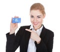 Young Woman Holding Credit Card Royalty Free Stock Photo
