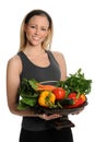 Young Woman Holding Fresh Vegetables Royalty Free Stock Photo
