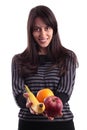 Young woman holding fruits Royalty Free Stock Photo