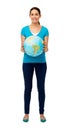 Young Woman Holding Globe Royalty Free Stock Photo