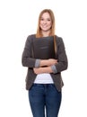 Young woman holding her application file Royalty Free Stock Photo