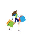 Young woman holding a lot of shopping bags Royalty Free Stock Photo