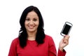 Young woman holding mobile phone Royalty Free Stock Photo