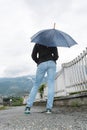 Young woman holding opened umbrella Royalty Free Stock Photo