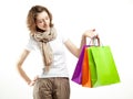 Young woman holding paper bags Royalty Free Stock Photo