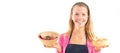 Young woman holding raw vegan healthy food. Raw food concept bamboo bowl
