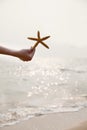 Young Woman Holding Starfish Royalty Free Stock Photo