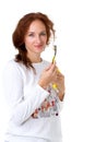 Young woman holding tooth brush and toothpaste Royalty Free Stock Photo