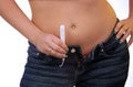 Young Woman Holds a Tampon (3)