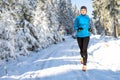 Running in the wintry forest