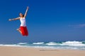 Young woman jumping Royalty Free Stock Photo