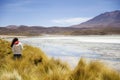 Young woman at Laguna Hedionda in Bolivia