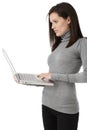 Young woman with laptop Royalty Free Stock Photo