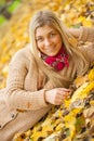 Young woman laying down on the ground Royalty Free Stock Photo