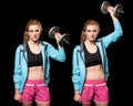 Young Woman Lifting Weights Royalty Free Stock Photo