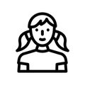 young woman line icon vector illustration