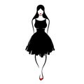 Young woman in a little black dress Royalty Free Stock Photo