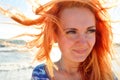 Young woman with long red hairs Royalty Free Stock Photo