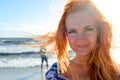 Young woman with long red hairs Royalty Free Stock Photo