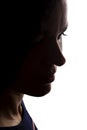 Young woman look ahead, abstraction, concept - silhouette Royalty Free Stock Photo