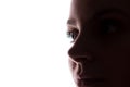 Young woman look ahead - horizontal silhouette Royalty Free Stock Photo