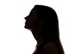 Young woman look ahead - horizontal silhouette Royalty Free Stock Photo