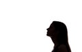 Young woman look ahead - horizontal silhouette Royalty Free Stock Photo