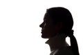 Young woman look ahead - horizontal silhouette Royalty Free Stock Photo