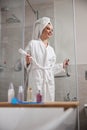 Young woman looking fresh and energetic after morning shower Royalty Free Stock Photo