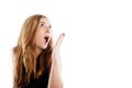 Young woman looking gasping in shock Royalty Free Stock Photo