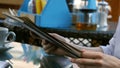 Young woman looking at the menu in a restaurant Royalty Free Stock Photo