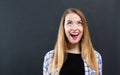 Young woman looking upwards Royalty Free Stock Photo