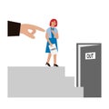 Young woman loss her job flat vector illustration