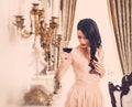 Young woman in luxury house interior Royalty Free Stock Photo