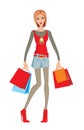 Young woman makes shopping