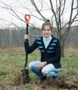 Gardener planting tree outdoor Royalty Free Stock Photo