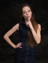 Young woman making silence gesture, shhhhh Royalty Free Stock Photo