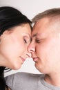 The young woman and the man in passionate embraces Royalty Free Stock Photo