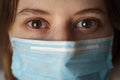 Young woman medical worker in medical face mask. Protection from Coronavirus, covid-19 Royalty Free Stock Photo