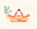 Young woman meditating. Meditation practice. Concept of zen, harmony, yoga, meditation, relax, recreation, healthy