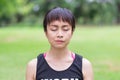 Young woman meditating in nature