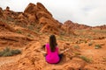 Young woman meditating outdoors Royalty Free Stock Photo