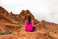 Young woman meditating outdoors Royalty Free Stock Photo