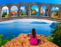 Young woman meditating outdoors Royalty Free Stock Photo